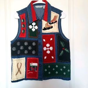 Denim Christmas Vest